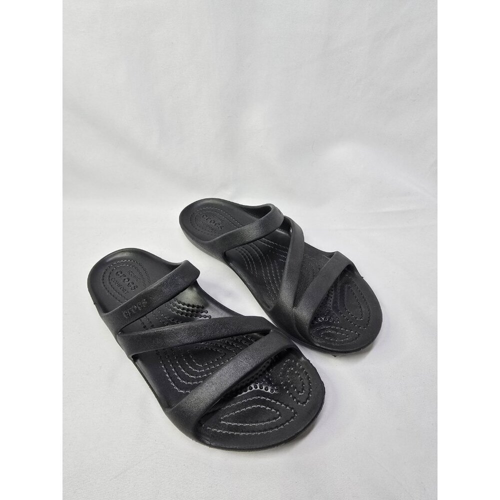 Crocs Kadee II Sandals Strappy Slide Slip-On Black Womens Womens Size 6